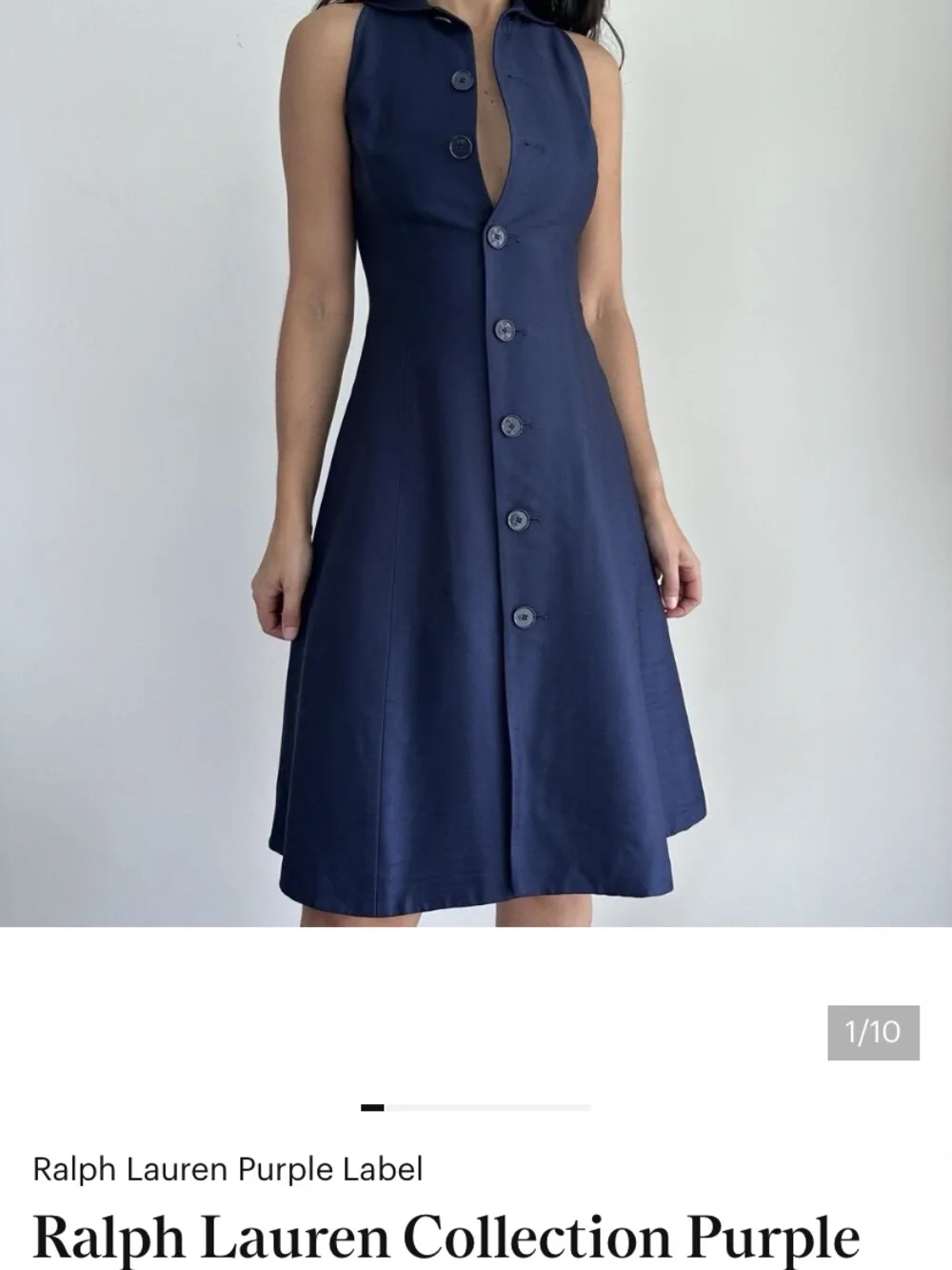 ISO - RALPH LAUREN PURPLE COLLECTION NAVY BLUE DRESS SIZE 2.